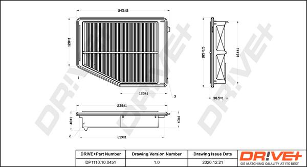 Dr!ve+ DP1110.10.0451 - Filtre à air droxauto.com