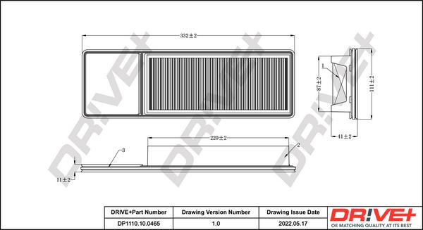Dr!ve+ DP1110.10.0465 - Filtre à air droxauto.com