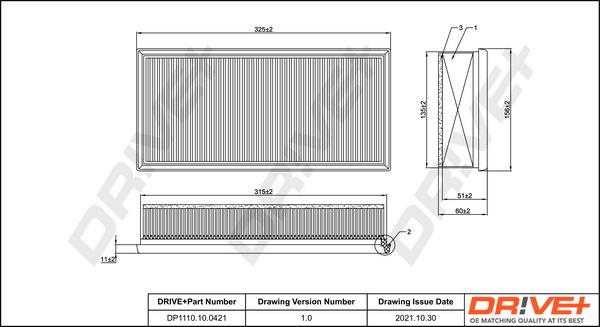 Dr!ve+ DP1110.10.0421 - Filtre à air droxauto.com