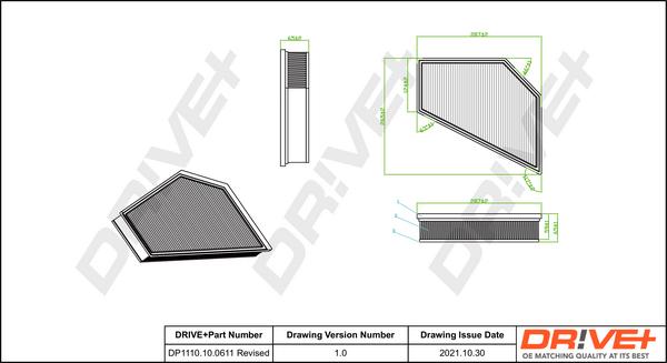 Dr!ve+ DP1110.10.0611 - Filtre à air droxauto.com