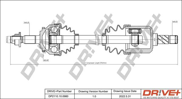 Dr!ve+ DP2110.10.0980 - Arbre de transmission droxauto.com