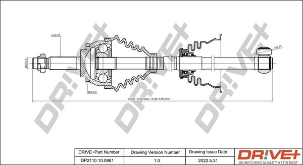 Dr!ve+ DP2110.10.0981 - Arbre de transmission droxauto.com