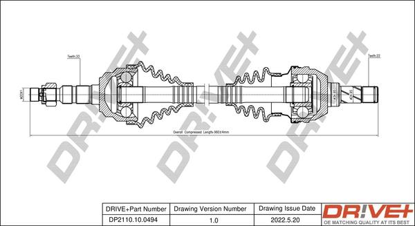 Dr!ve+ DP2110.10.0494 - Arbre de transmission droxauto.com