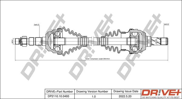 Dr!ve+ DP2110.10.0493 - Arbre de transmission droxauto.com