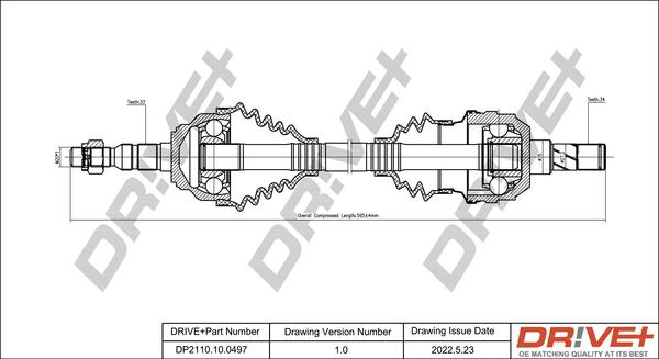 Dr!ve+ DP2110.10.0497 - Arbre de transmission droxauto.com