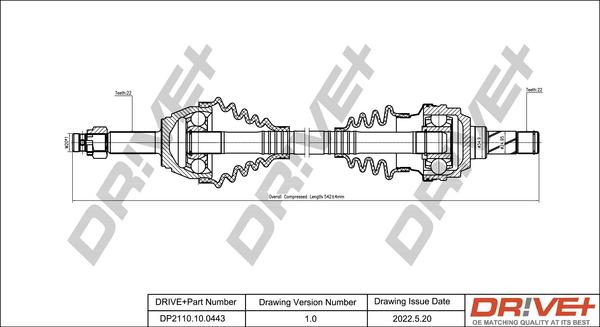 Dr!ve+ DP2110.10.0443 - Arbre de transmission droxauto.com