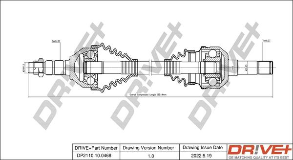 Dr!ve+ DP2110.10.0468 - Arbre de transmission droxauto.com