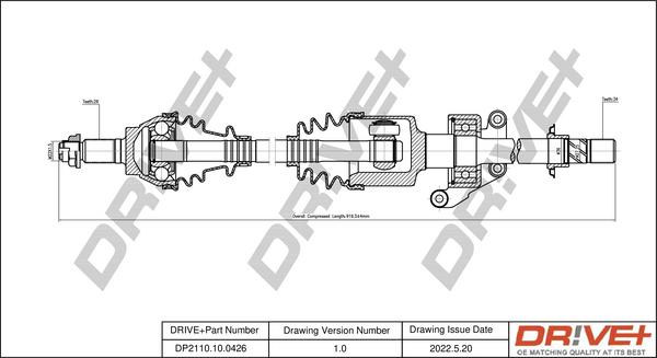 Dr!ve+ DP2110.10.0426 - Arbre de transmission droxauto.com