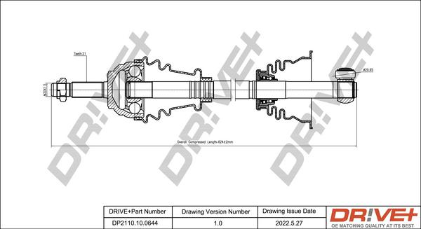 Dr!ve+ DP2110.10.0644 - Arbre de transmission droxauto.com