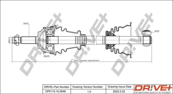 Dr!ve+ DP2110.10.0646 - Arbre de transmission droxauto.com