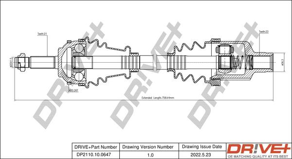 Dr!ve+ DP2110.10.0647 - Arbre de transmission droxauto.com