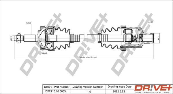 Dr!ve+ DP2110.10.0653 - Arbre de transmission droxauto.com