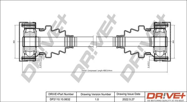 Dr!ve+ DP2110.10.0632 - Arbre de transmission droxauto.com