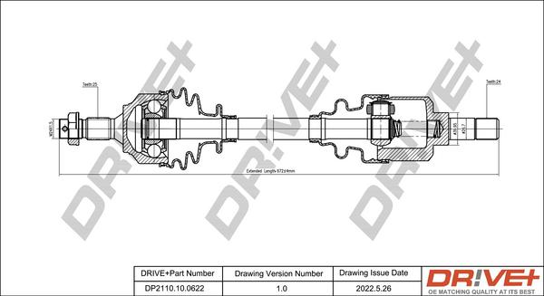 Dr!ve+ DP2110.10.0622 - Arbre de transmission droxauto.com