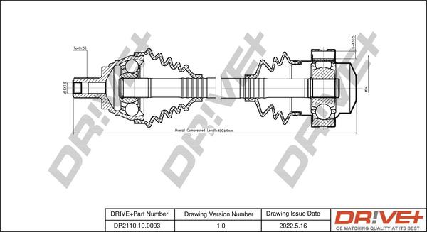 Dr!ve+ DP2110.10.0093 - Arbre de transmission droxauto.com