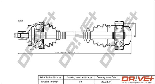 Dr!ve+ DP2110.10.0054 - Arbre de transmission droxauto.com
