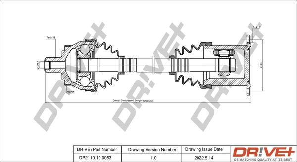 Dr!ve+ DP2110.10.0053 - Arbre de transmission droxauto.com