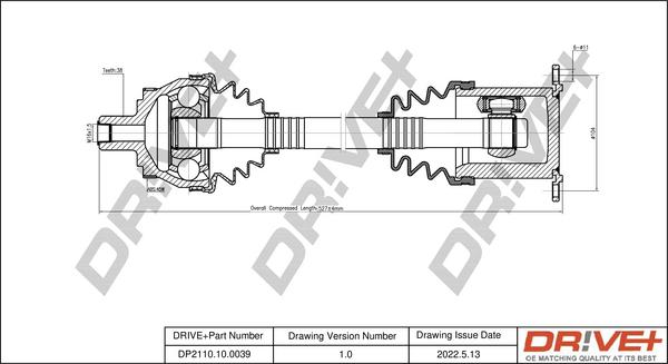 Dr!ve+ DP2110.10.0039 - Arbre de transmission droxauto.com