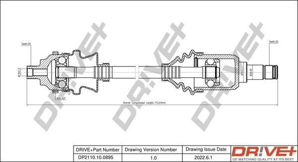 Dr!ve+ DP2110.10.0895 - Arbre de transmission droxauto.com