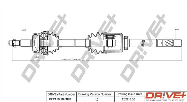 Dr!ve+ DP2110.10.0848 - Arbre de transmission droxauto.com
