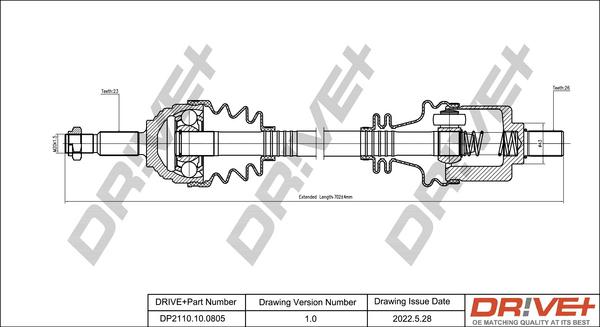 Dr!ve+ DP2110.10.0805 - Arbre de transmission droxauto.com