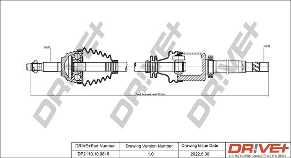 Dr!ve+ DP2110.10.0816 - Arbre de transmission droxauto.com