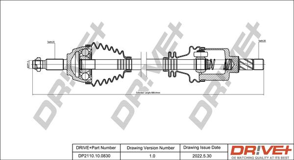 Dr!ve+ DP2110.10.0830 - Arbre de transmission droxauto.com