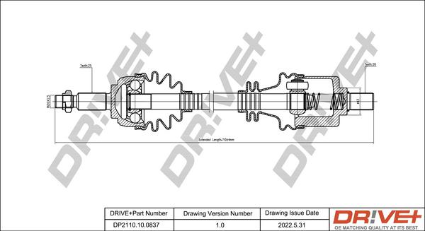 Dr!ve+ DP2110.10.0837 - Arbre de transmission droxauto.com