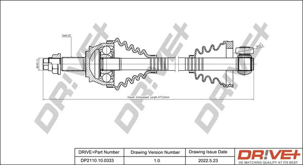 Dr!ve+ DP2110.10.0333 - Arbre de transmission droxauto.com