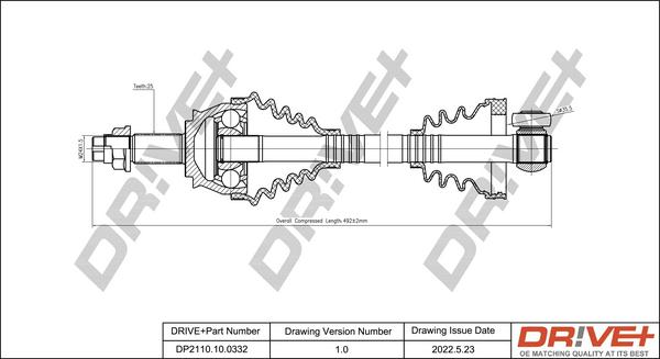 Dr!ve+ DP2110.10.0332 - Arbre de transmission droxauto.com
