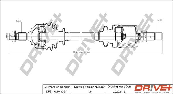 Dr!ve+ DP2110.10.0251 - Arbre de transmission droxauto.com