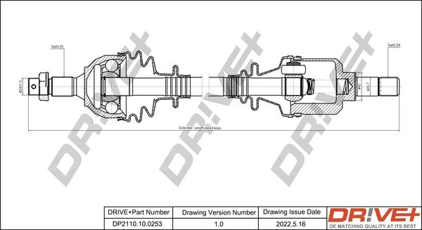 Dr!ve+ DP2110.10.0253 - Arbre de transmission droxauto.com