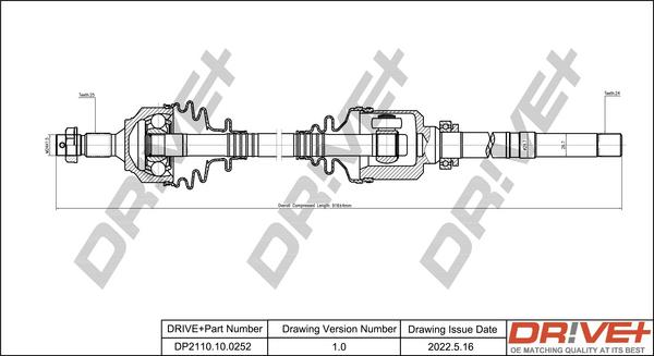 Dr!ve+ DP2110.10.0252 - Arbre de transmission droxauto.com