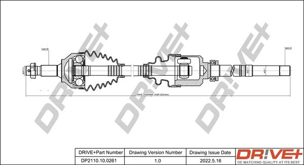 Dr!ve+ DP2110.10.0261 - Arbre de transmission droxauto.com