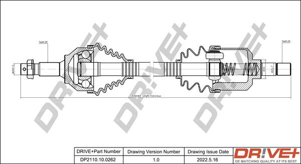 Dr!ve+ DP2110.10.0262 - Arbre de transmission droxauto.com