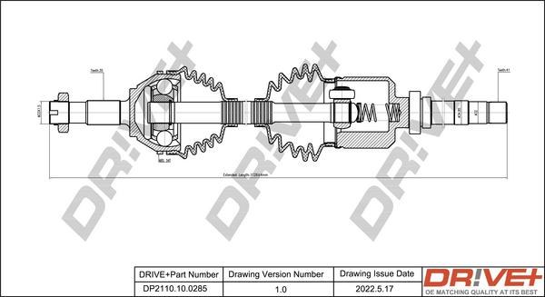 Dr!ve+ DP2110.10.0285 - Arbre de transmission droxauto.com