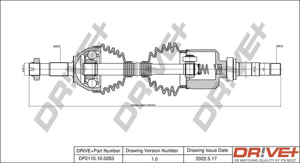 Dr!ve+ DP2110.10.0283 - Arbre de transmission droxauto.com