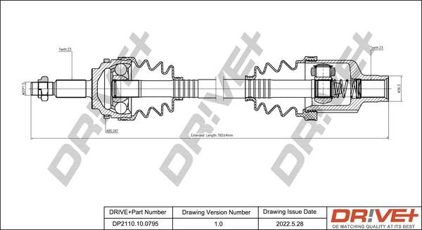 Dr!ve+ DP2110.10.0795 - Arbre de transmission droxauto.com