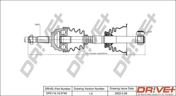 Dr!ve+ DP2110.10.0740 - Arbre de transmission droxauto.com