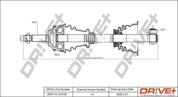 Dr!ve+ DP2110.10.0755 - Arbre de transmission droxauto.com