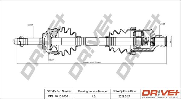 Dr!ve+ DP2110.10.0756 - Arbre de transmission droxauto.com