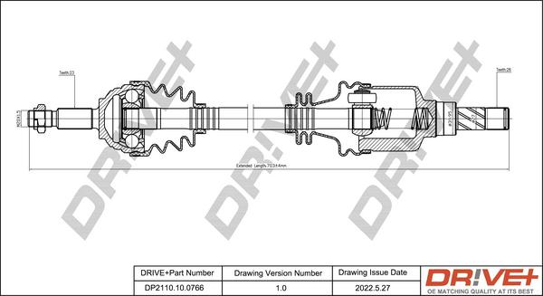 Dr!ve+ DP2110.10.0766 - Arbre de transmission droxauto.com