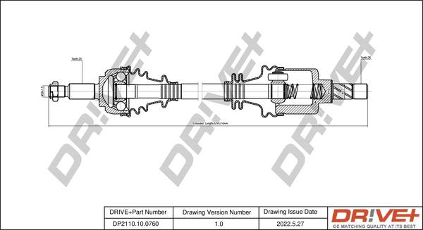 Dr!ve+ DP2110.10.0760 - Arbre de transmission droxauto.com