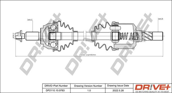 Dr!ve+ DP2110.10.0783 - Arbre de transmission droxauto.com