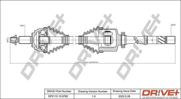 Dr!ve+ DP2110.10.0782 - Arbre de transmission droxauto.com