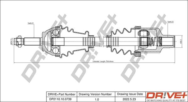 Dr!ve+ DP2110.10.0739 - Arbre de transmission droxauto.com
