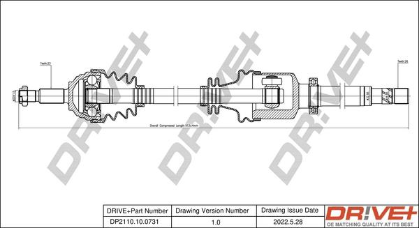 Dr!ve+ DP2110.10.0731 - Arbre de transmission droxauto.com