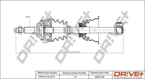 Dr!ve+ DP2110.10.0773 - Arbre de transmission droxauto.com