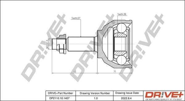 Dr!ve+ DP2110.10.1407 - Jeu de joints, arbre de transmission droxauto.com