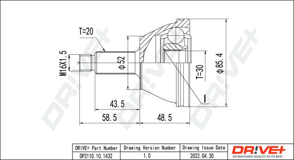 Dr!ve+ DP2110.10.1432 - Jeu de joints, arbre de transmission droxauto.com